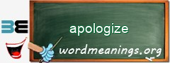 WordMeaning blackboard for apologize